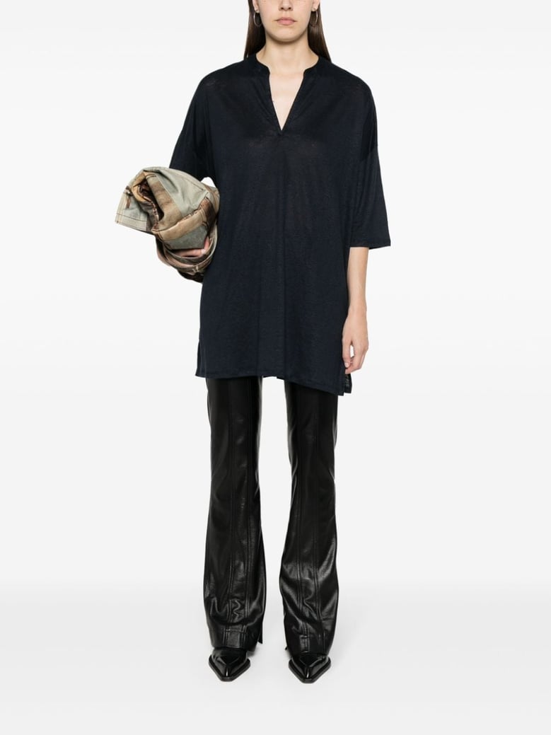 linen blend tunic dress by Selfnex