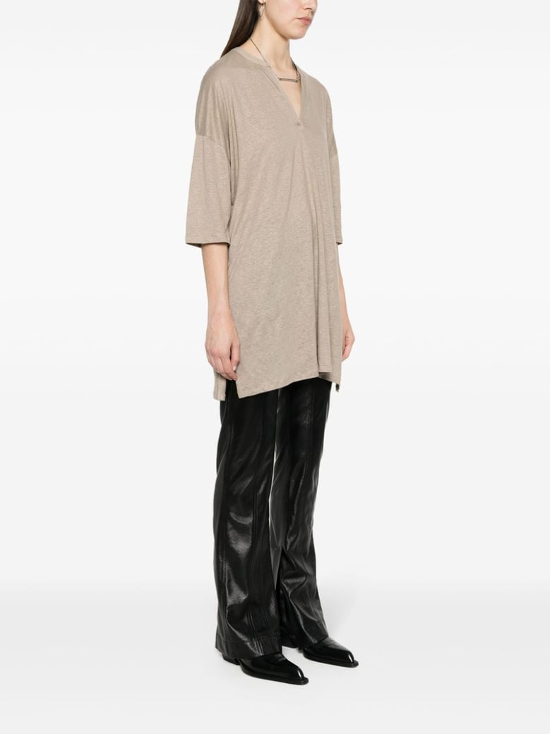 linen blend tunic dress by Selfnex