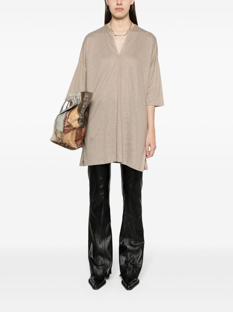 linen blend tunic dress by Selfnex