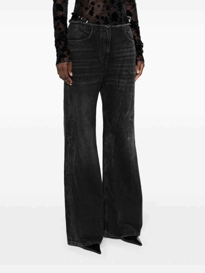 wide-leg denim cotton jeans by Selfnex