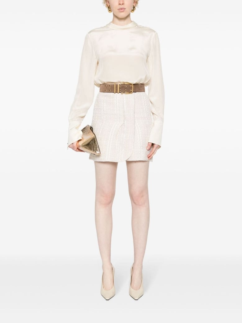 cotton blend wrapped skirt by Selfnex