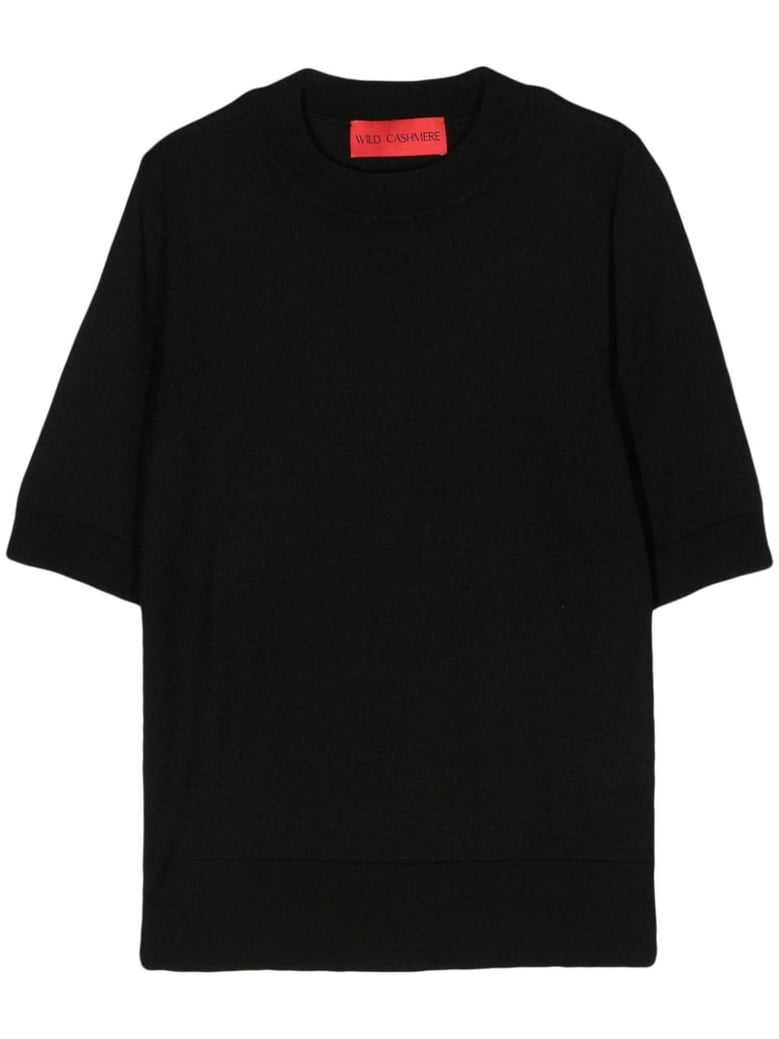 silk and cashmere blend half-sleeve sweater by Selfnex