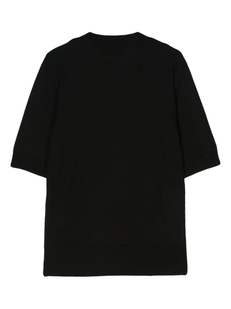 silk and cashmere blend half-sleeve sweater by Selfnex