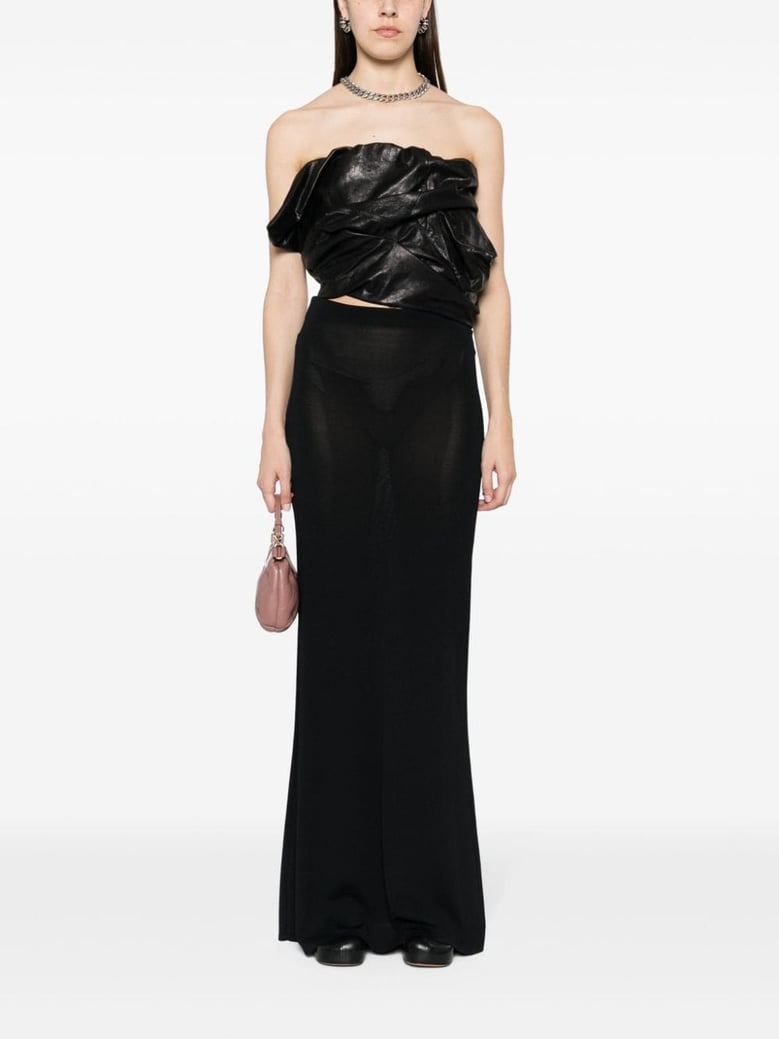 draped leather bustier by Selfnex