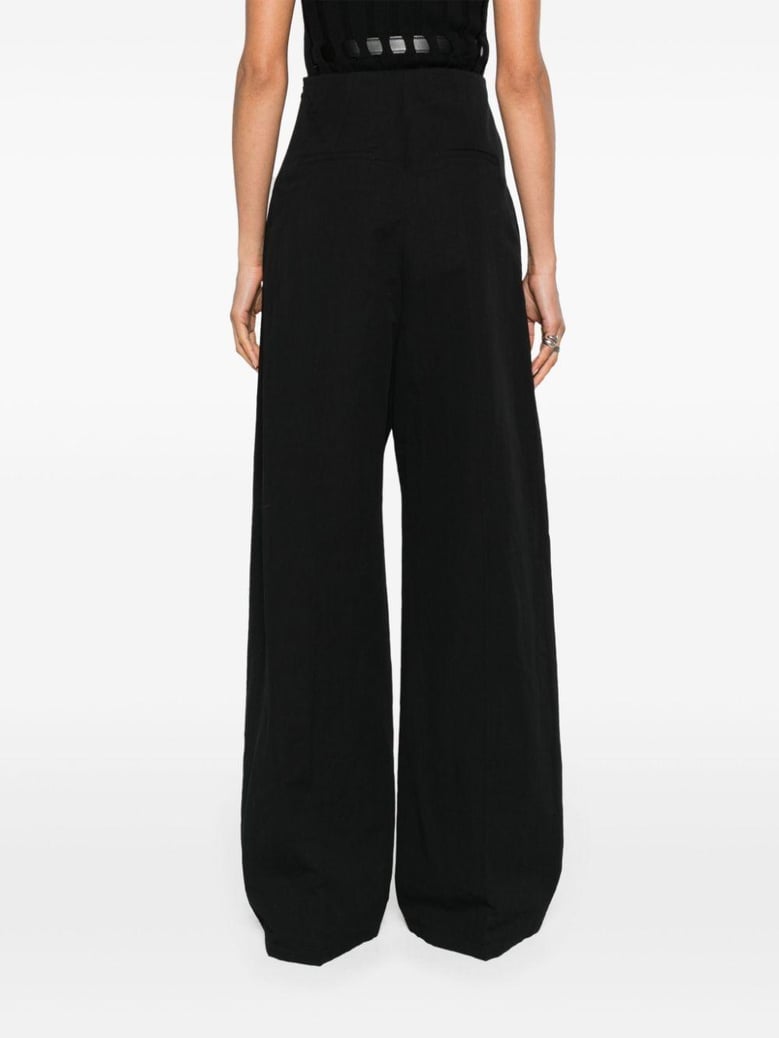 linen and cotton blend trousers by Selfnex