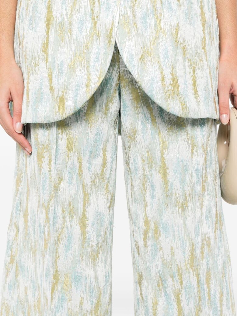 printed cropped trousers by Selfnex