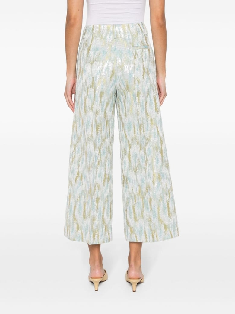 printed cropped trousers by Selfnex