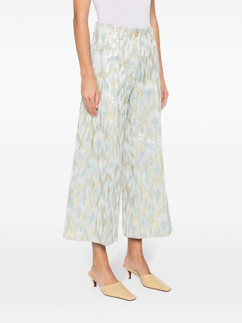 printed cropped trousers by Selfnex
