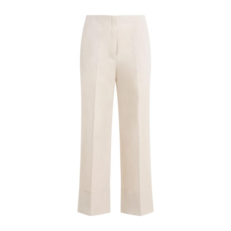 nude & neutrals cotton elastane pants by Selfnex