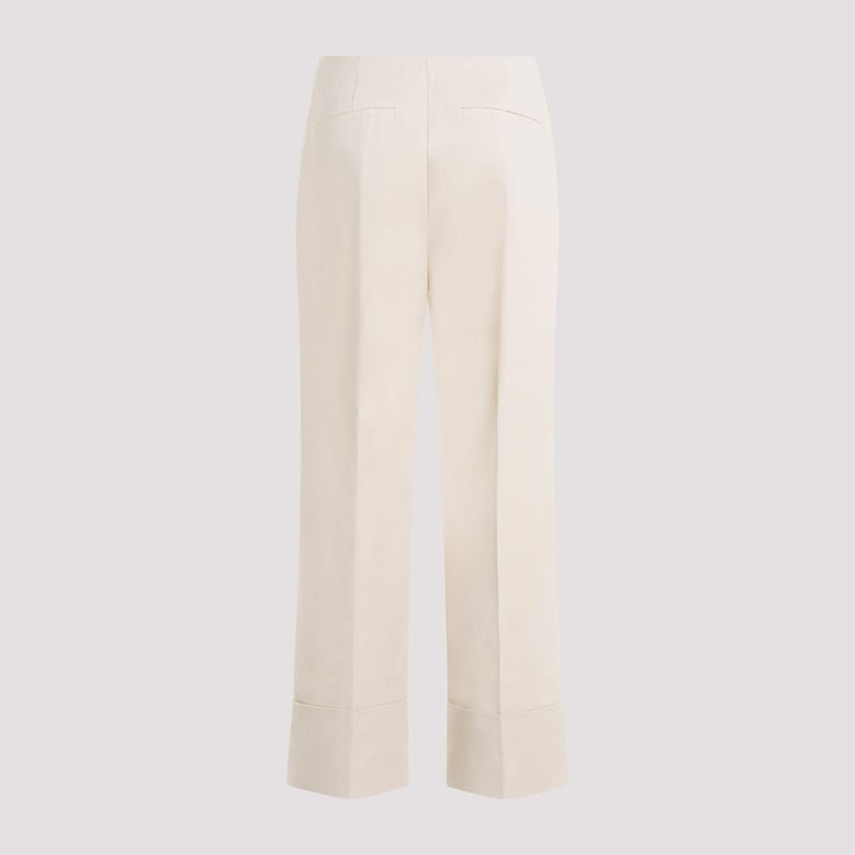 nude & neutrals cotton elastane pants by Selfnex