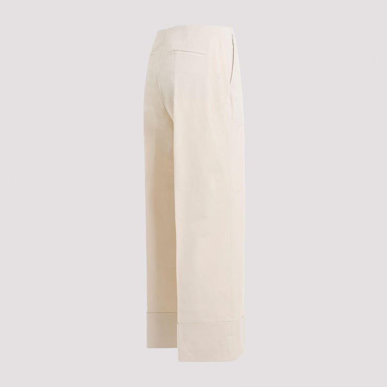 nude & neutrals cotton elastane pants by Selfnex