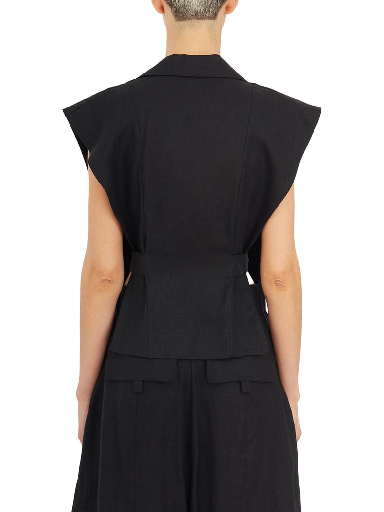 gilet in lino taglio giacca by Selfnex