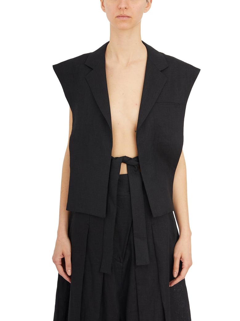 gilet in lino taglio giacca by Selfnex