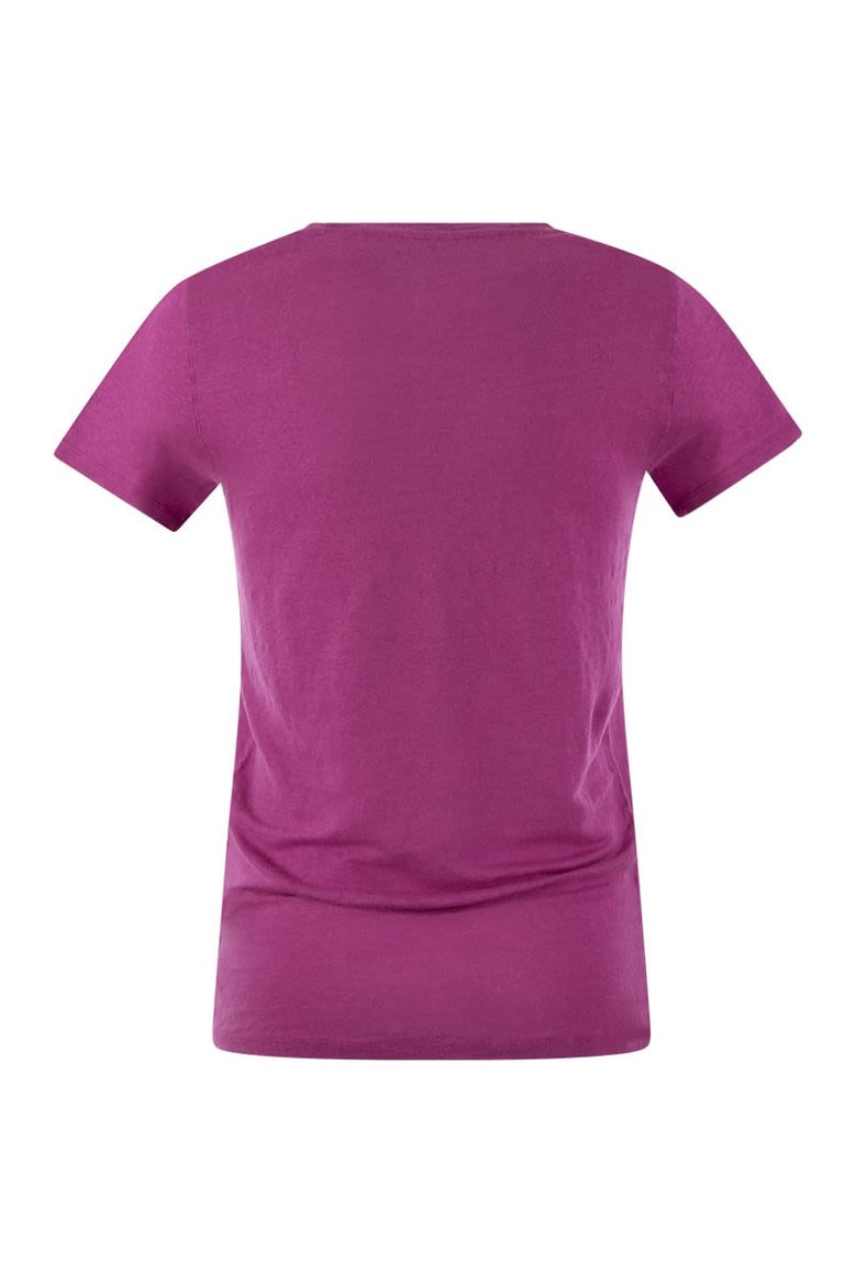 crew-neck t-shirt in linen and short sleeve by Selfnex
