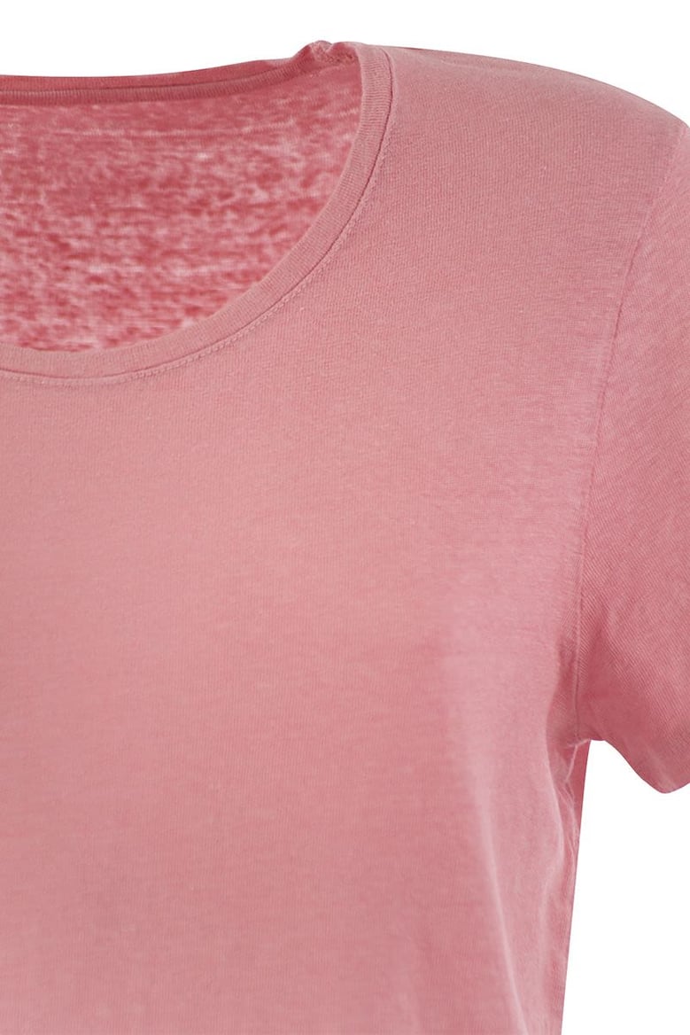 crew-neck t-shirt in linen and short sleeve by Selfnex