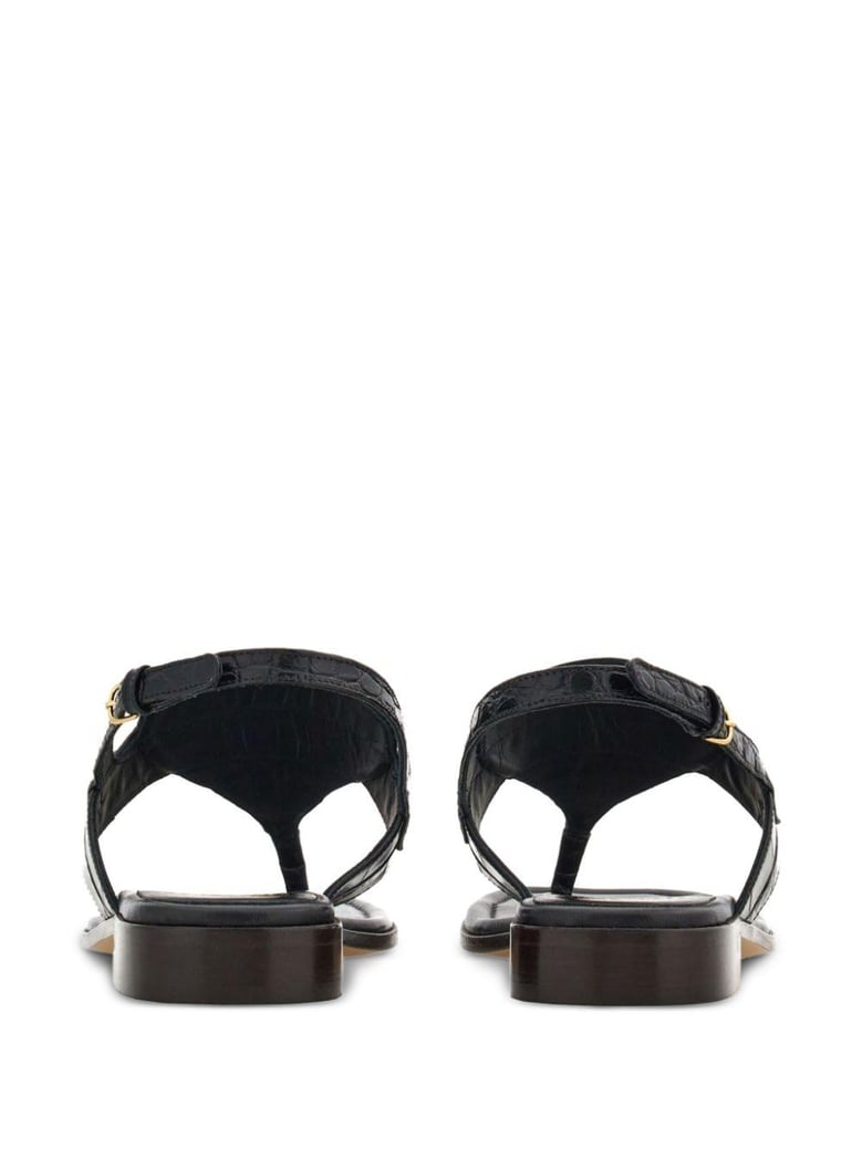 gancini leather thong sandals by Selfnex