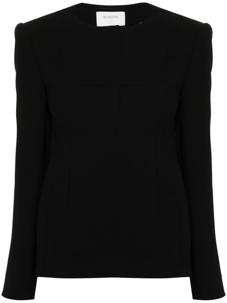 tailored collarless jacket by Selfnex