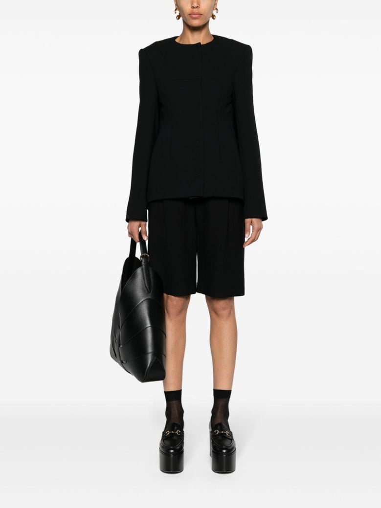 tailored collarless jacket by Selfnex