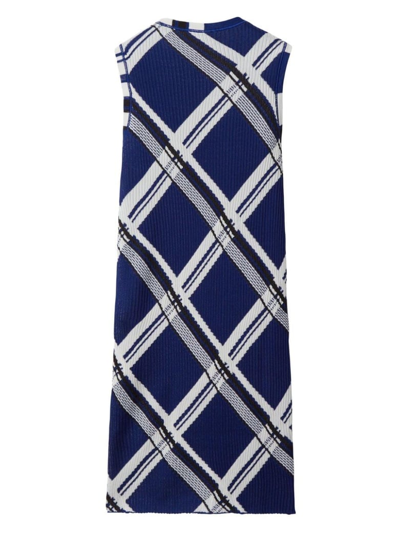 check motif silk dress by Selfnex