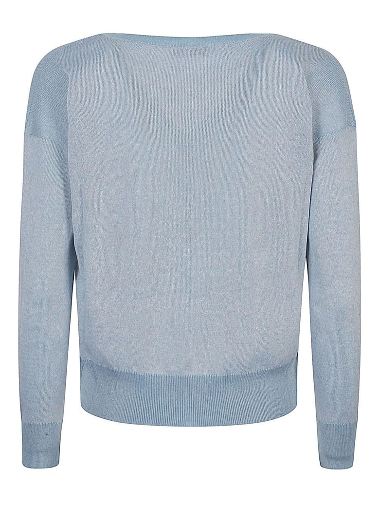cotton blend v-neck sweater by Selfnex