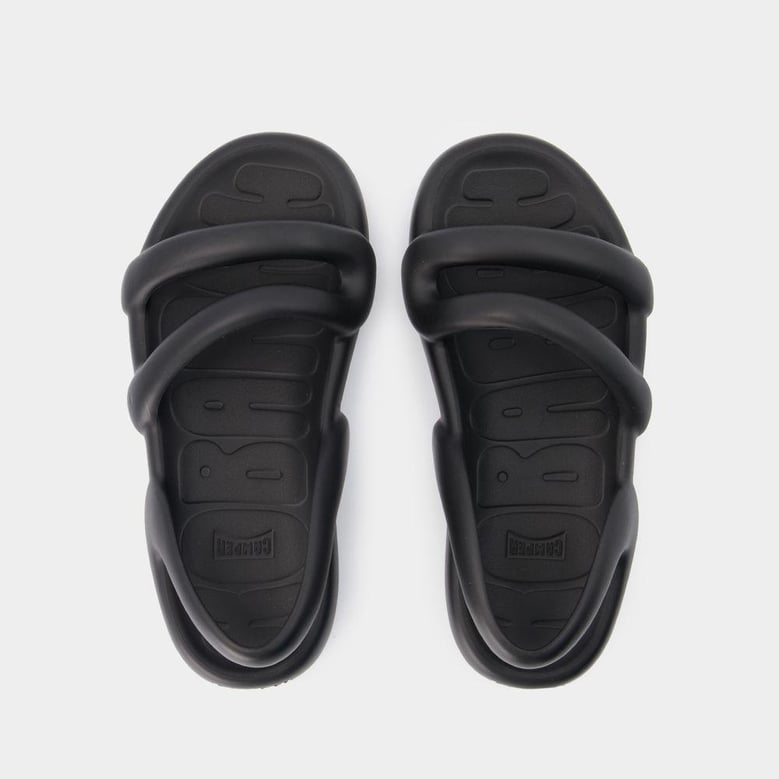 kobarah flat negro sandals by Selfnex