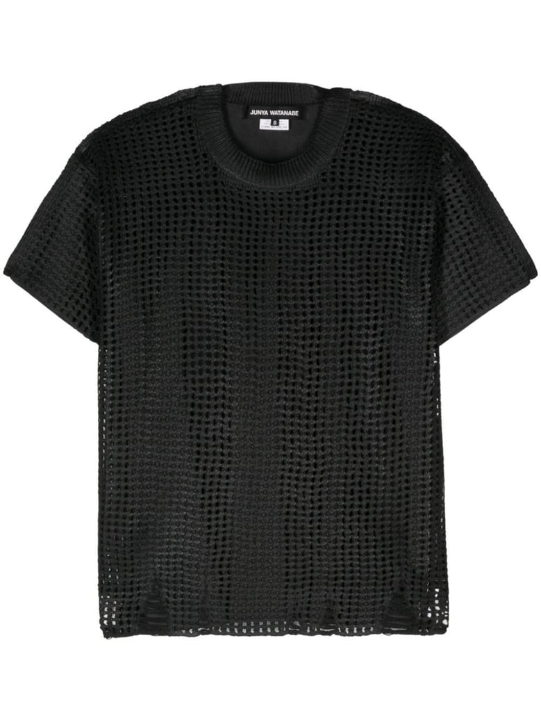 open-knit crewneck t-shirt by Selfnex