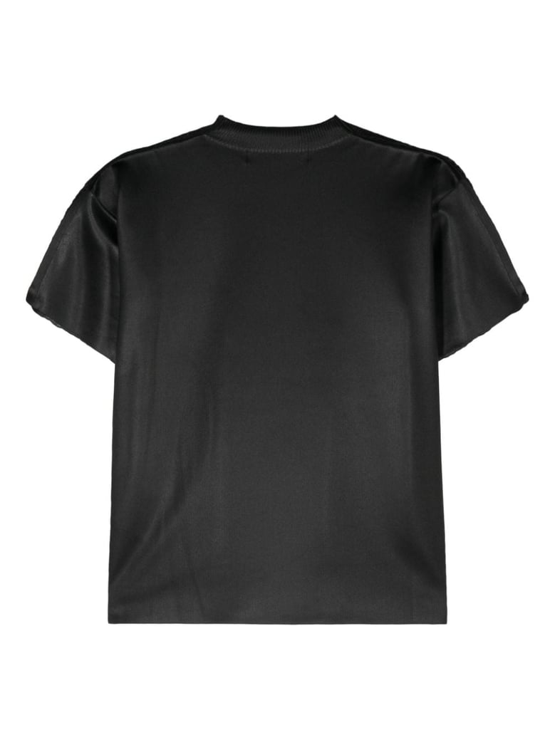 open-knit crewneck t-shirt by Selfnex