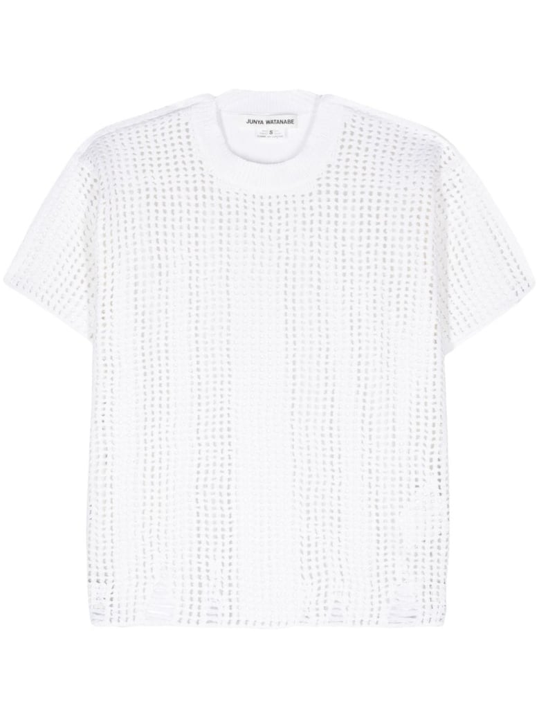 opne-knit crewneck t-shirt by Selfnex
