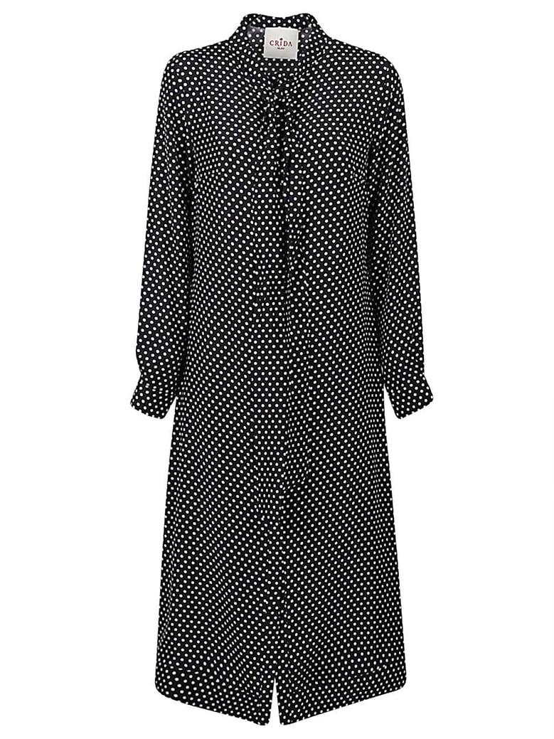 polka dot silk midi dress by Selfnex