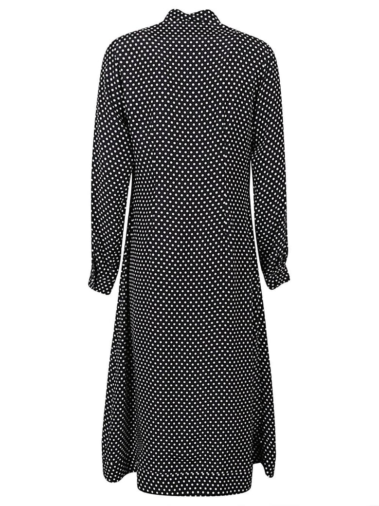 polka dot silk midi dress by Selfnex