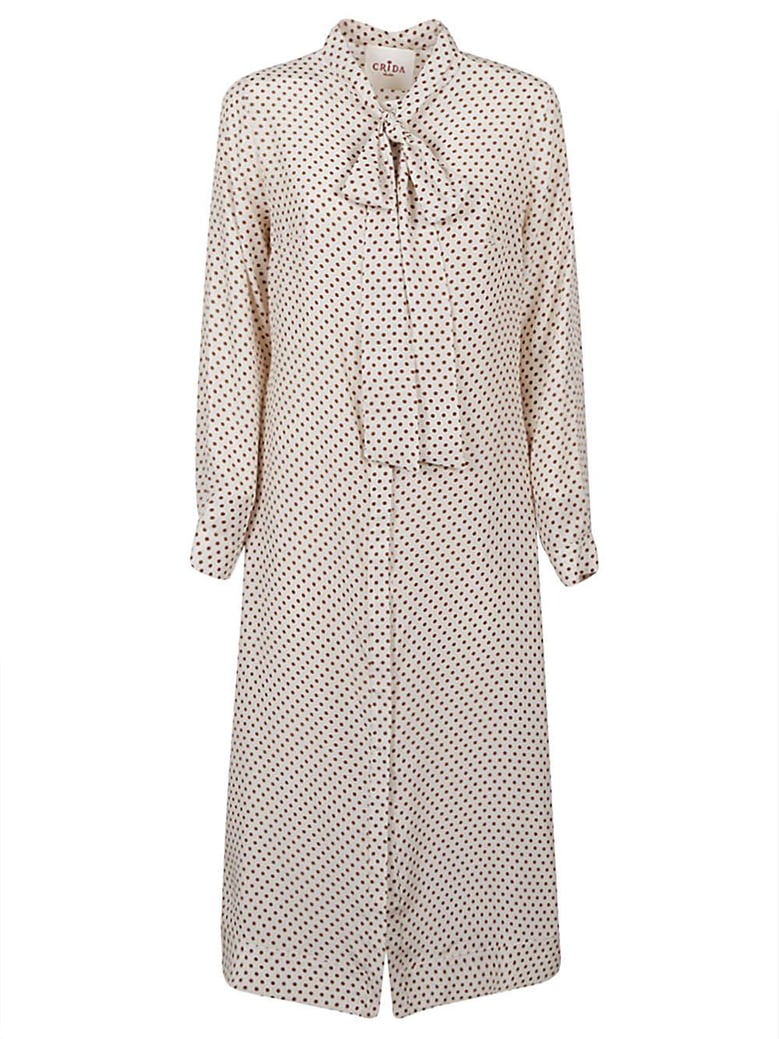 polka dot silk midi dress by Selfnex