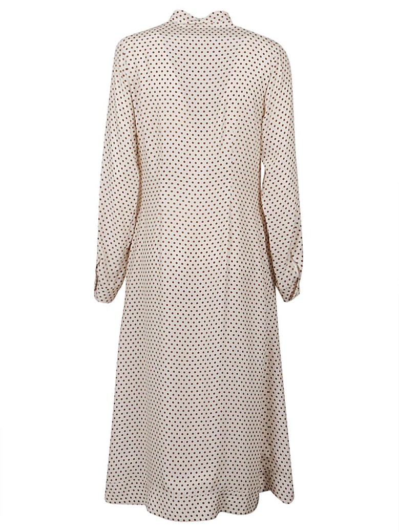 polka dot silk midi dress by Selfnex