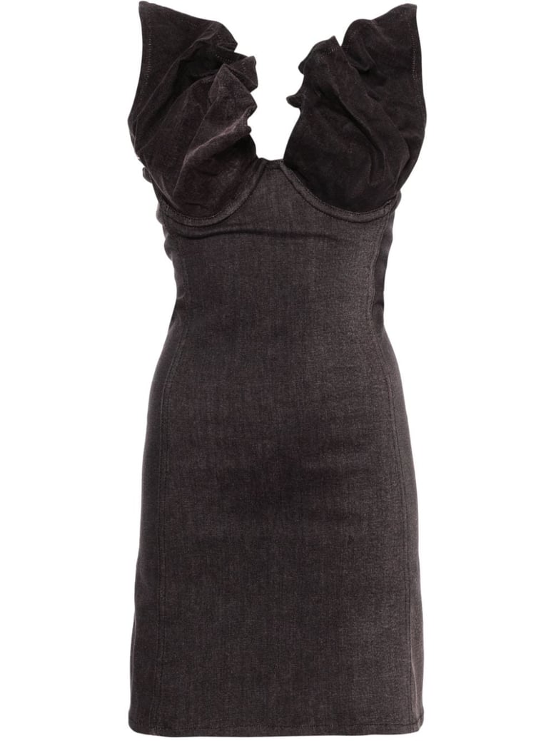 denim mini dress by Selfnex