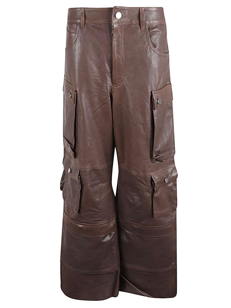 leather cargo pants by Selfnex