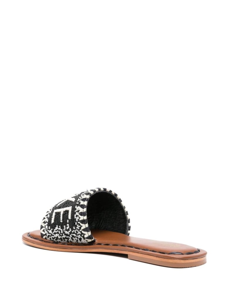 lake como beads flat sandals by Selfnex