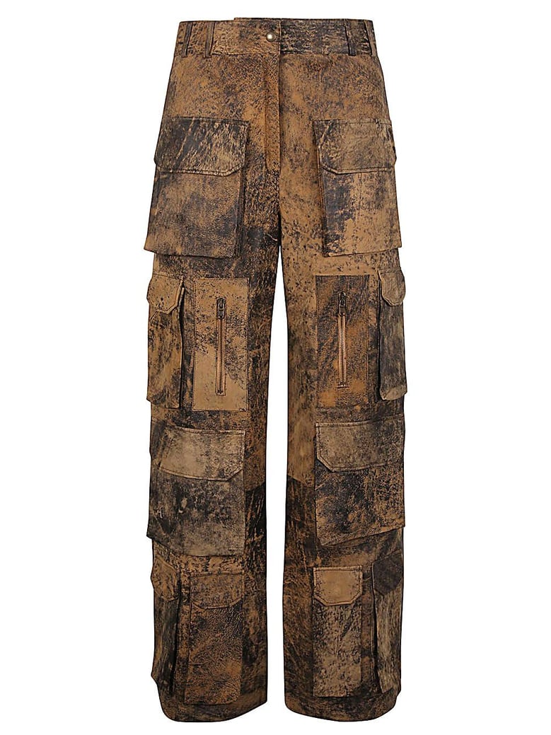leather cargo trousers by Selfnex