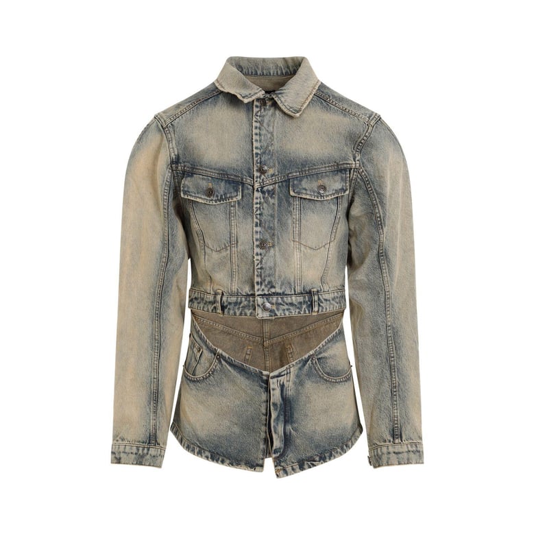 cutout denim jacket by Selfnex