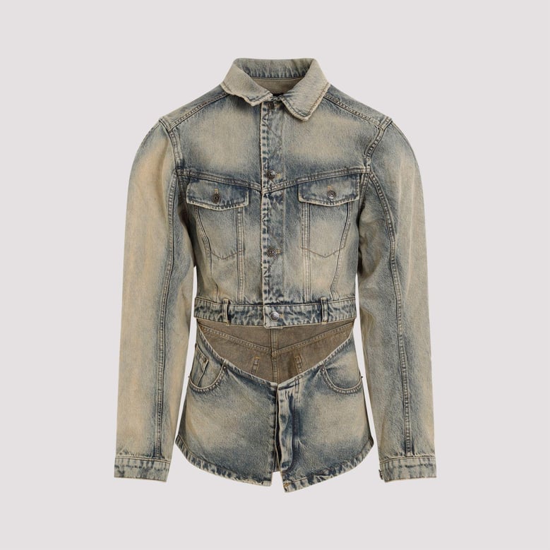 cutout denim jacket by Selfnex