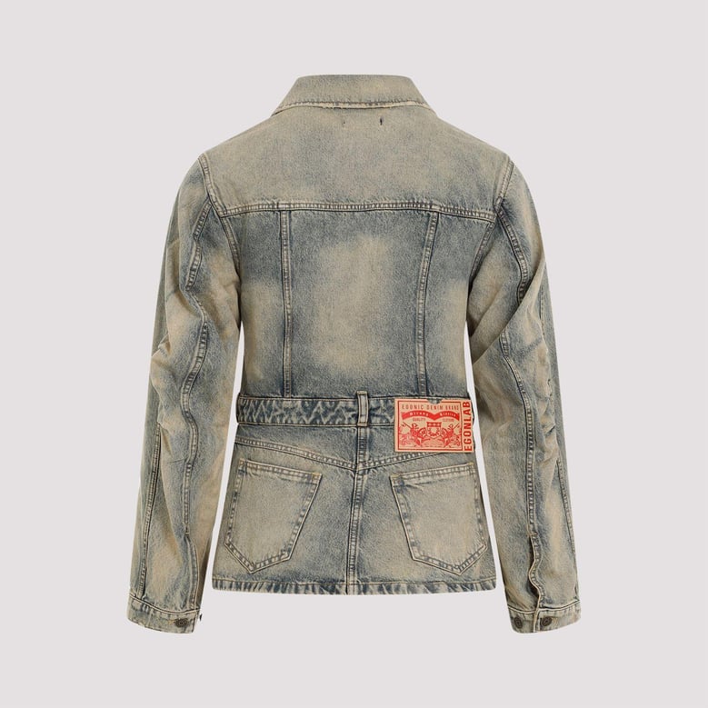cutout denim jacket by Selfnex