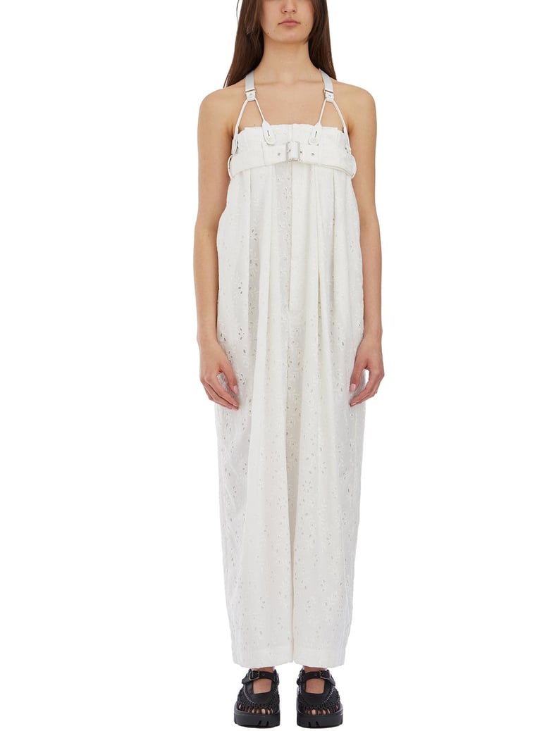 salopette with embroidered floreal by Selfnex