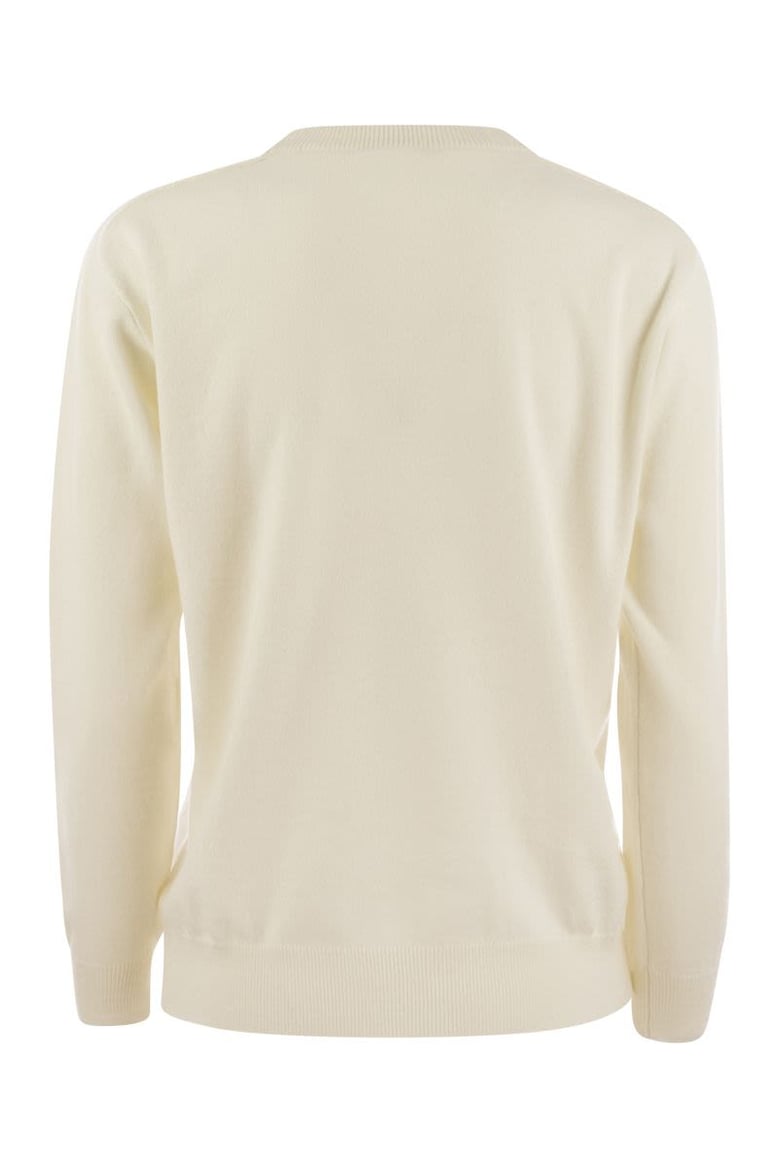 cashmere sweater with neck jewel by Selfnex