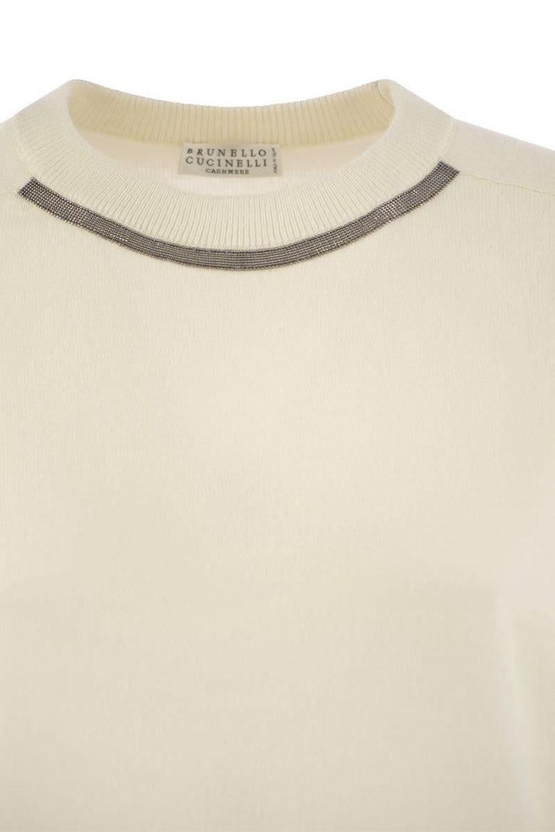 cashmere sweater with neck jewel by Selfnex