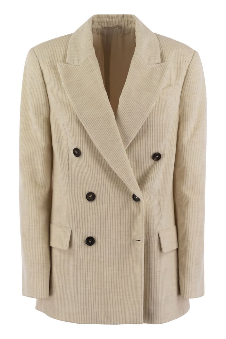viscose and cotton corduroy jacket with necklace by Selfnex