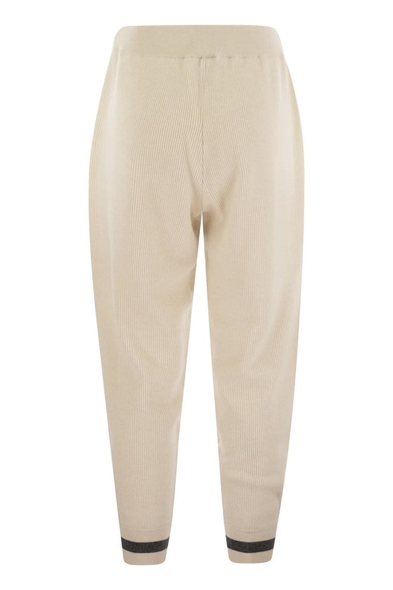english rib cashmere knit trousers by Selfnex