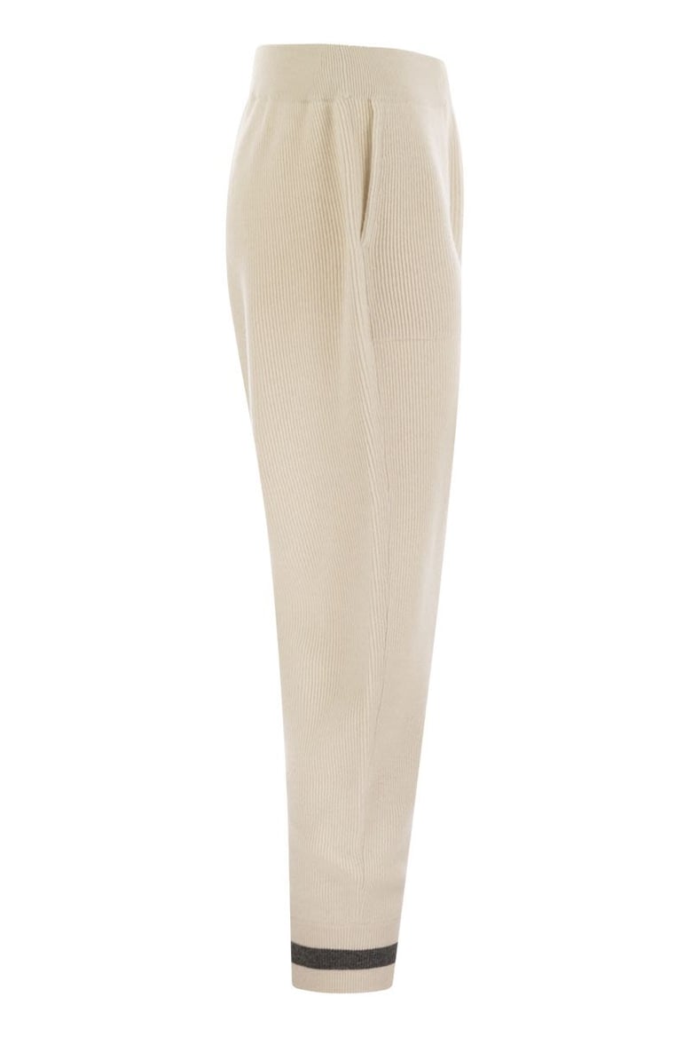english rib cashmere knit trousers by Selfnex