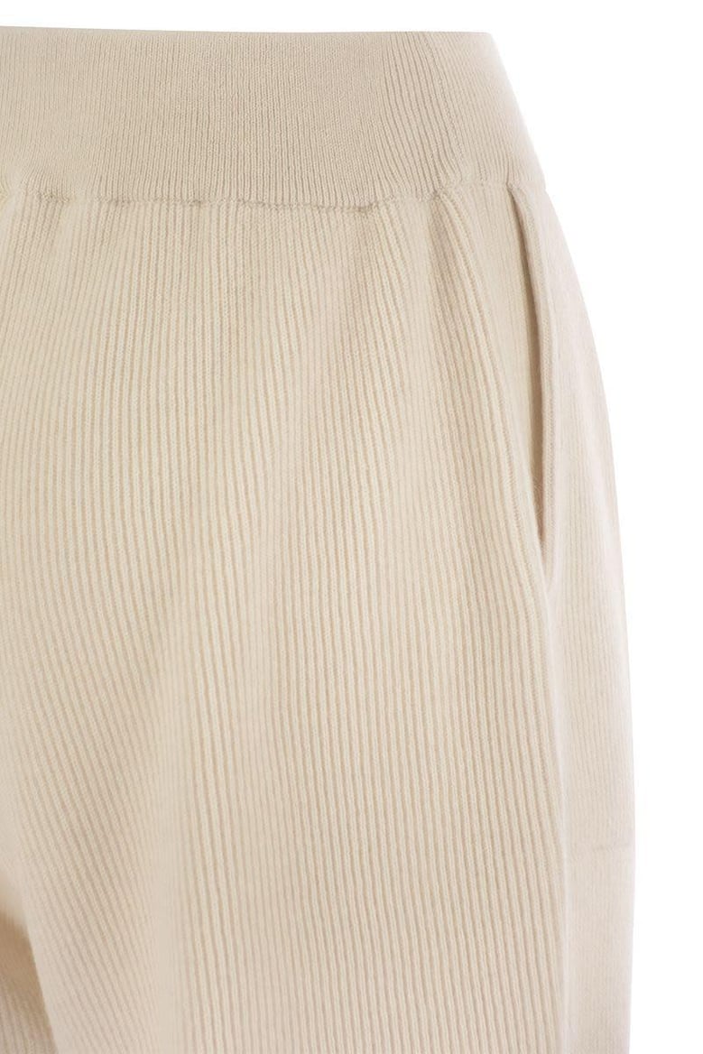 english rib cashmere knit trousers by Selfnex