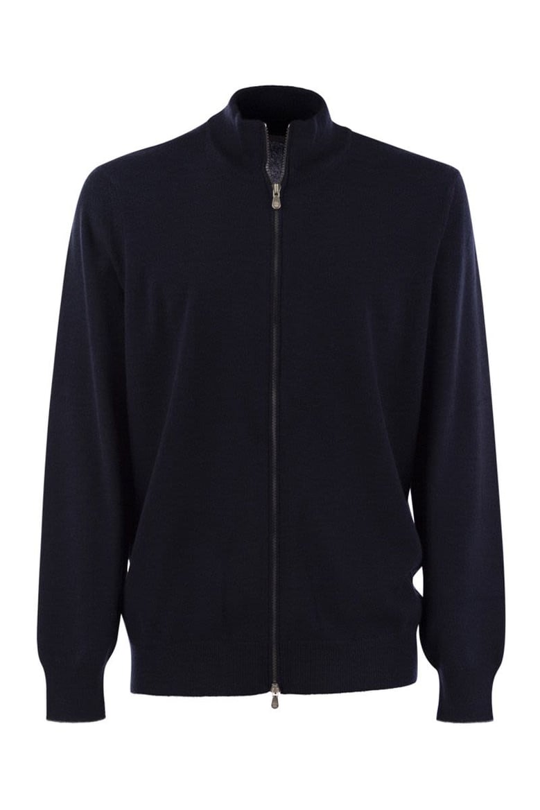 high-necked cashmere cardigan with zip by Selfnex
