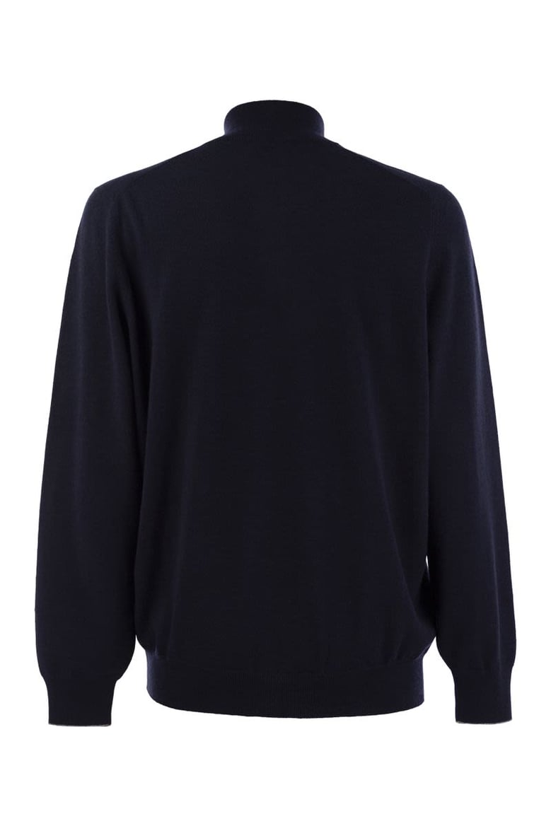 high-necked cashmere cardigan with zip by Selfnex