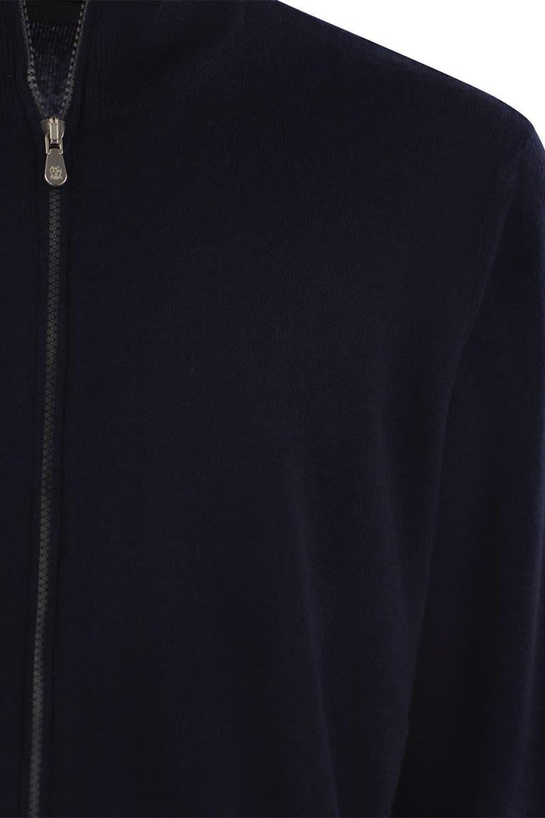 high-necked cashmere cardigan with zip by Selfnex