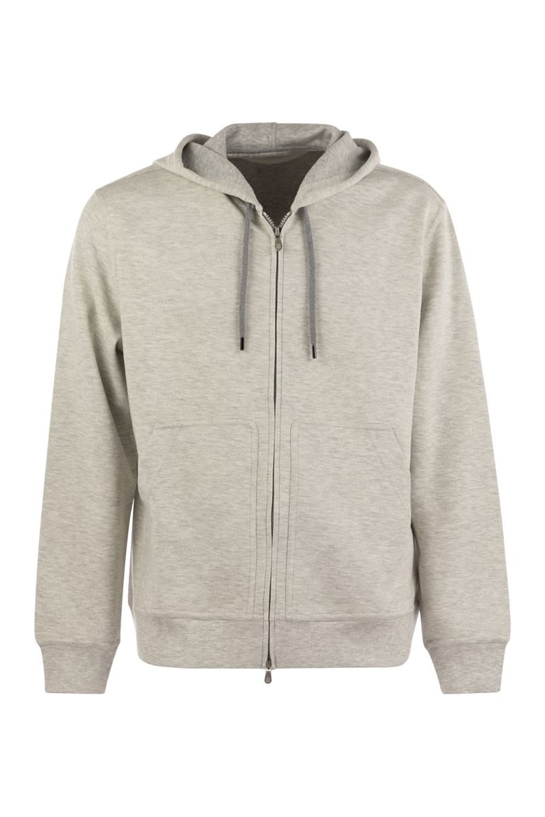 cotton cashmere and silk fleece zipped topwear by Selfnex